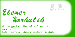 elemer marhulik business card